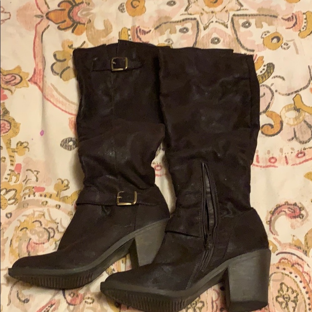 Brown knee boots